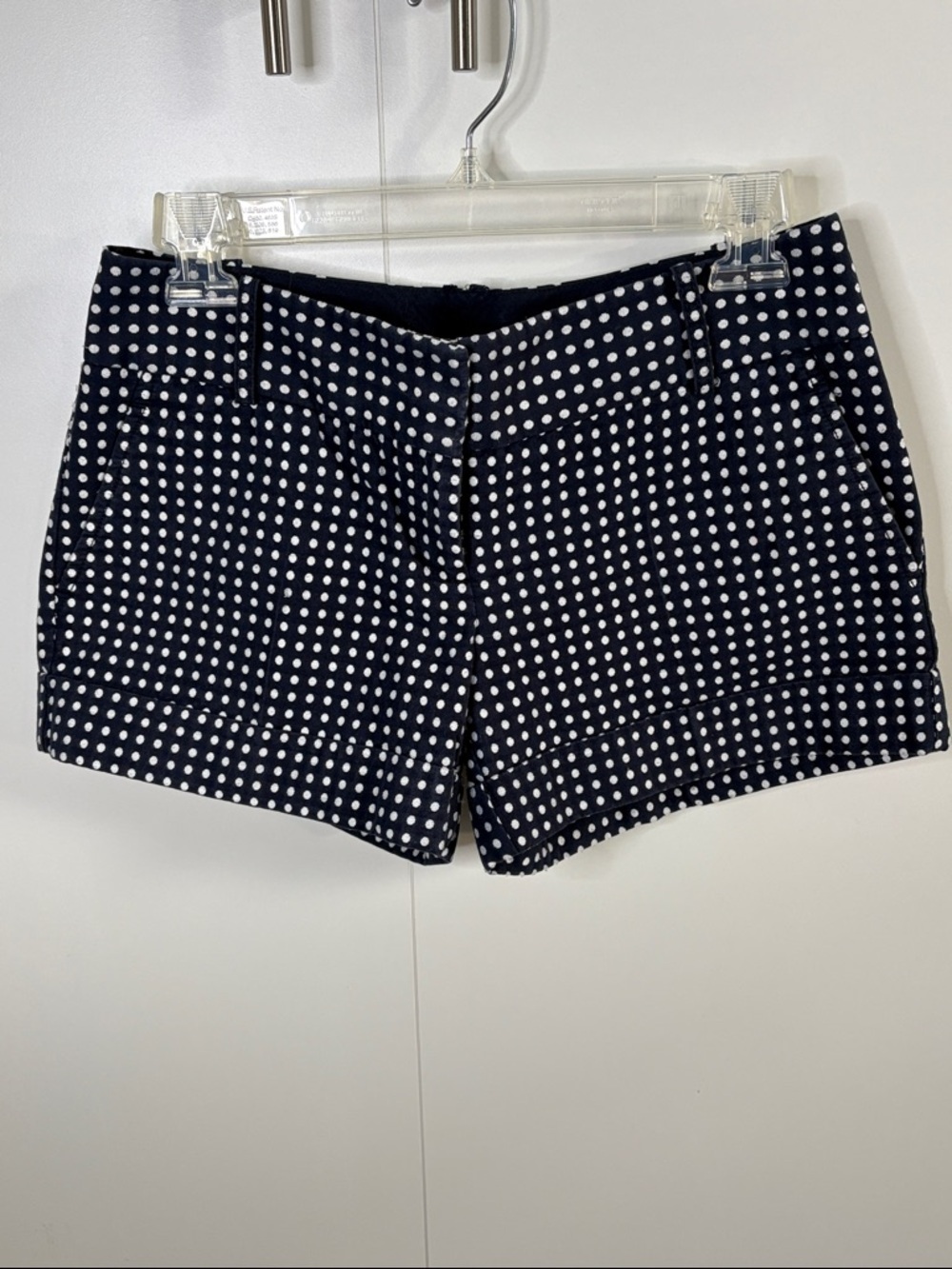 The Limited Navy and White Polka Dot Jean Shorts